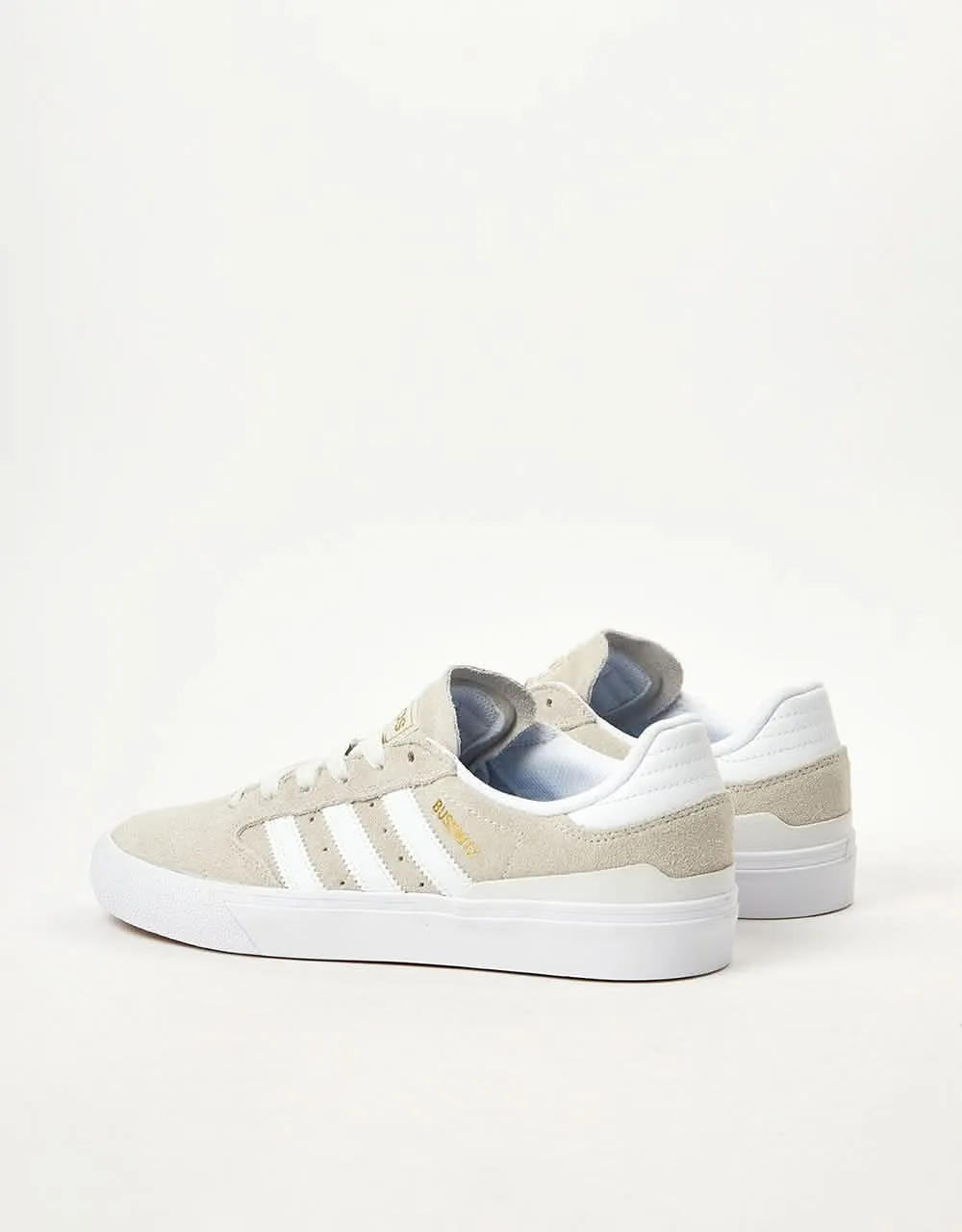 adidas Busenitz Vulc II Skate Shoes - Crystal White/White/Gold Metallic