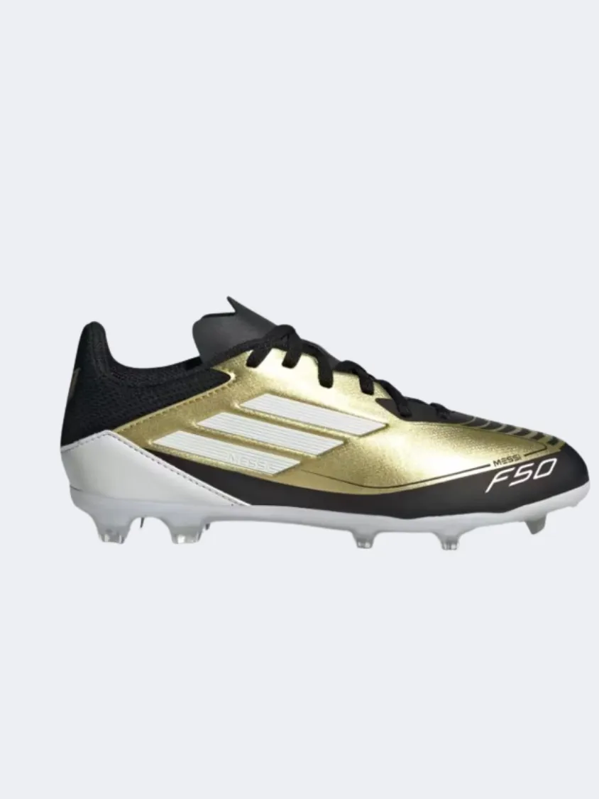 Adidas F50 League Fg Mg Kids Football Shoes Gold/White/Black