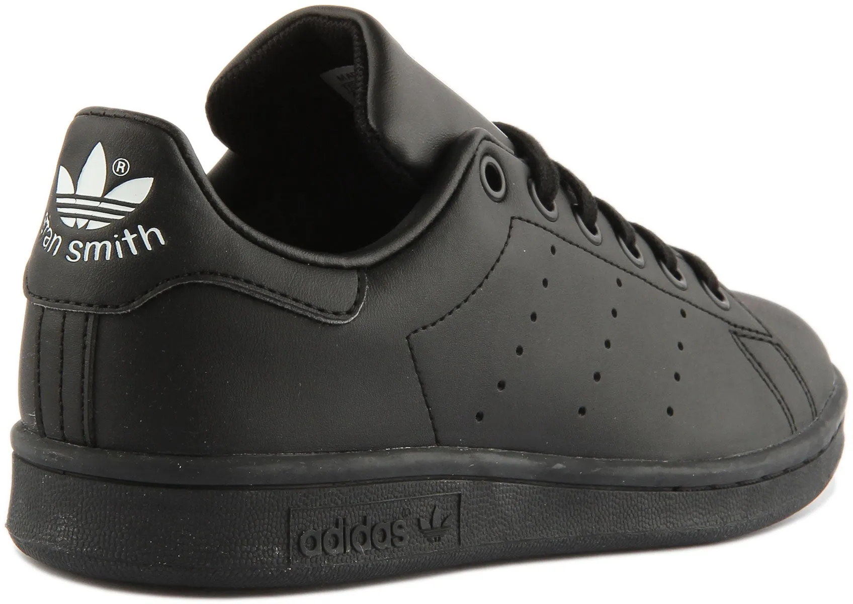 Adidas Stan Smith J In Black For Youth