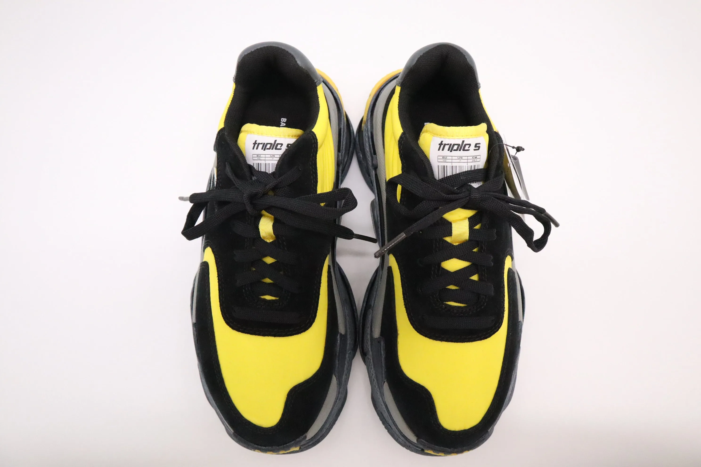 Balenciaga Triple S Sneakers in Black & Yellow