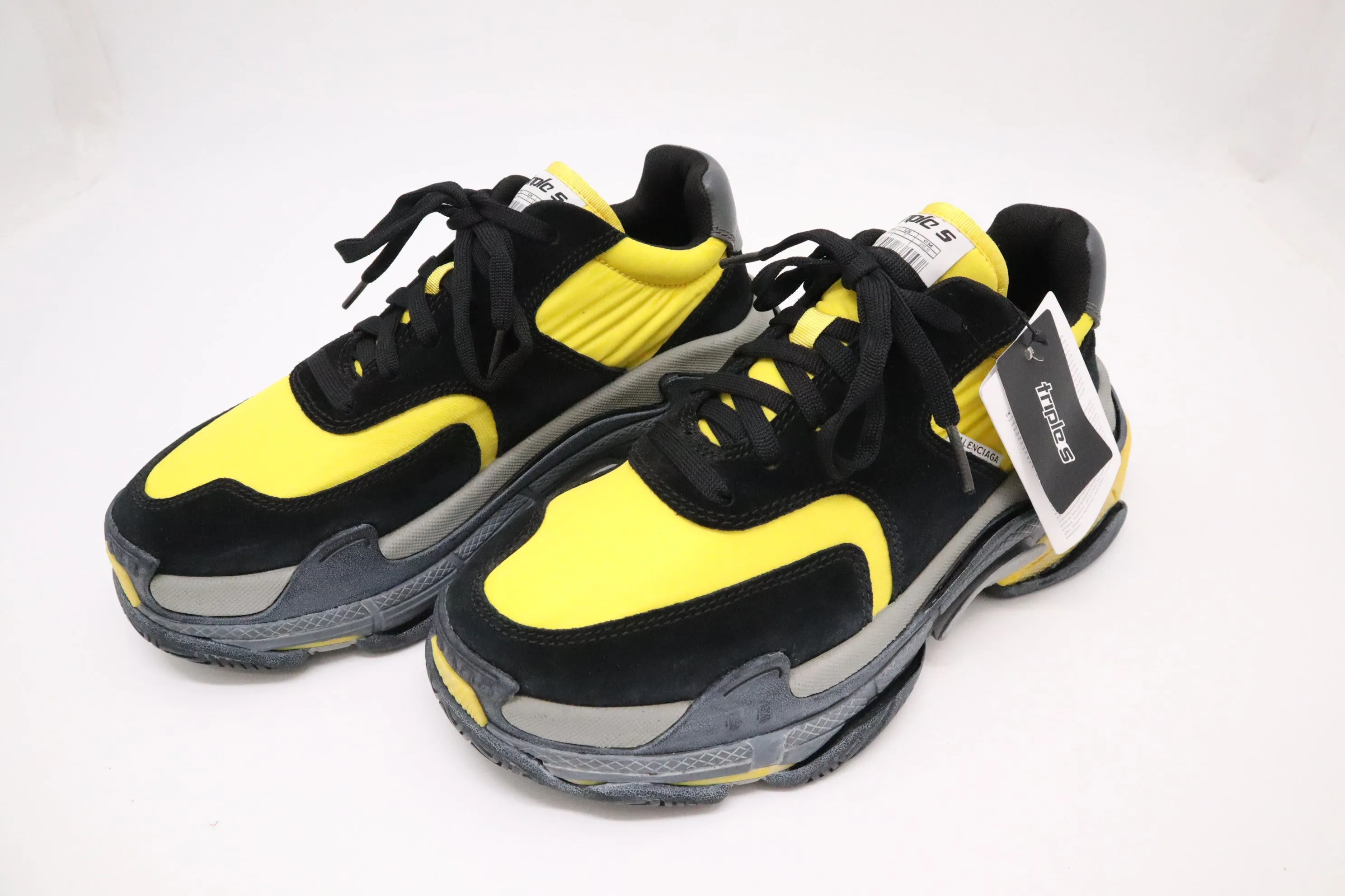 Balenciaga Triple S Sneakers in Black & Yellow