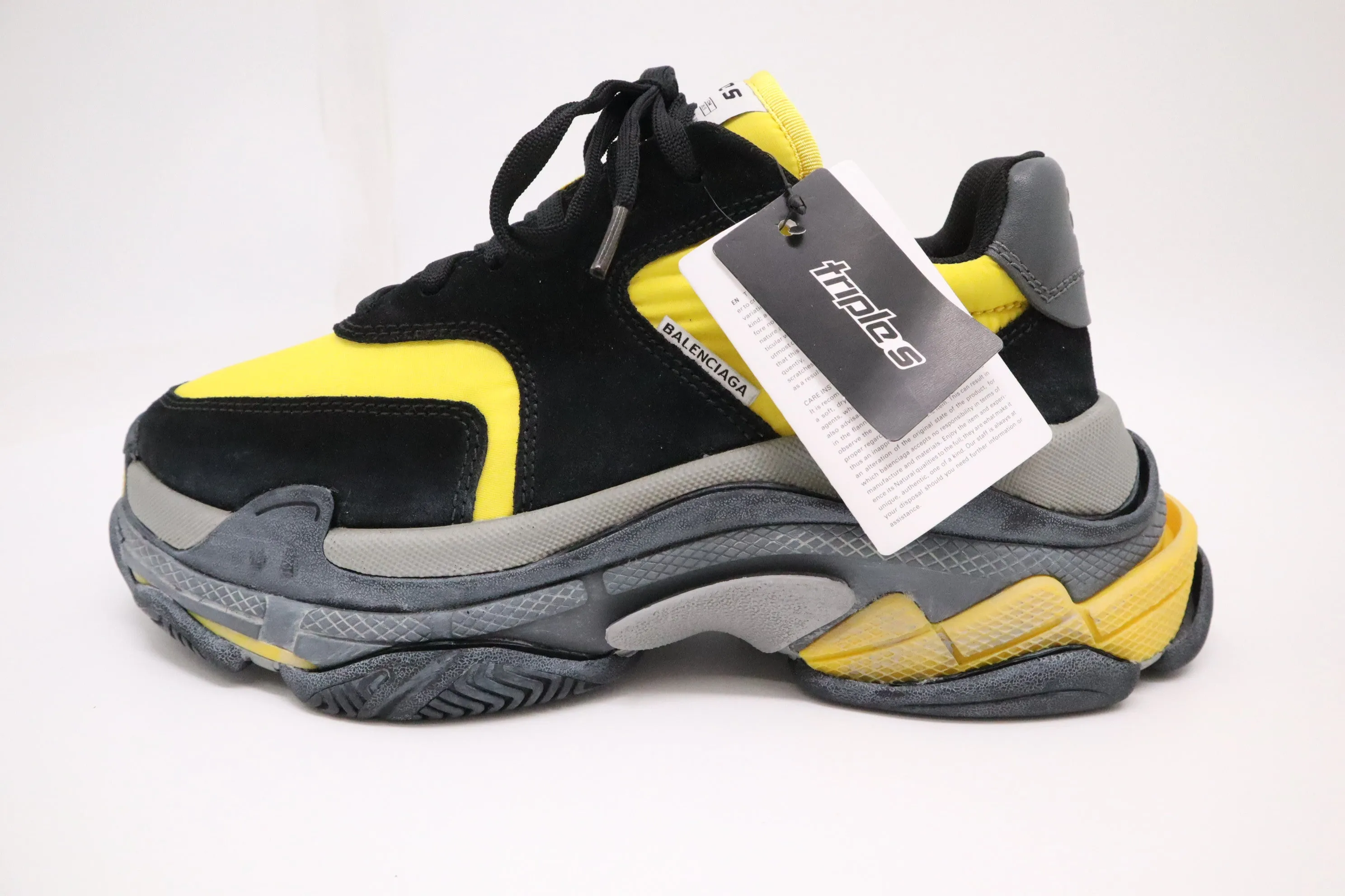 Balenciaga Triple S Sneakers in Black & Yellow