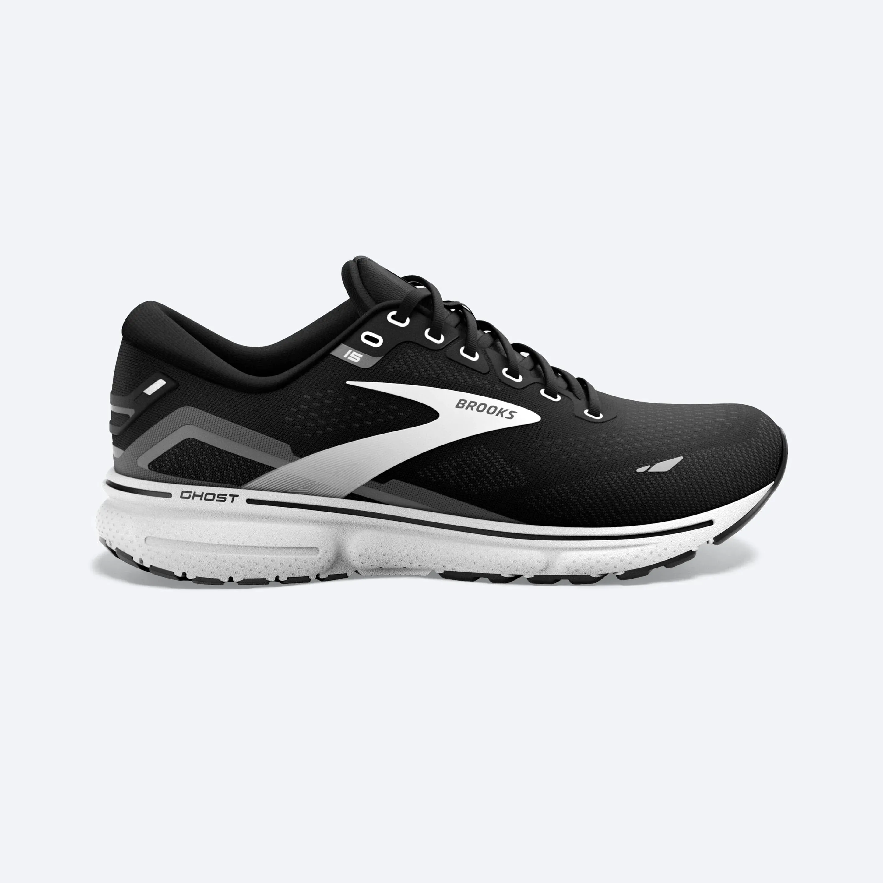 Brooks Mens Ghost 15 Wide - Black/Blackened Pearl/White (11039312E012)