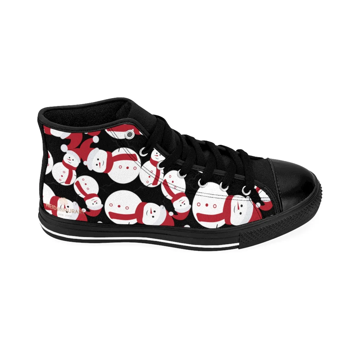 Christmas Men's High Top Sneakers, Red Snowman Men's Tennis Running Shoes Footwear