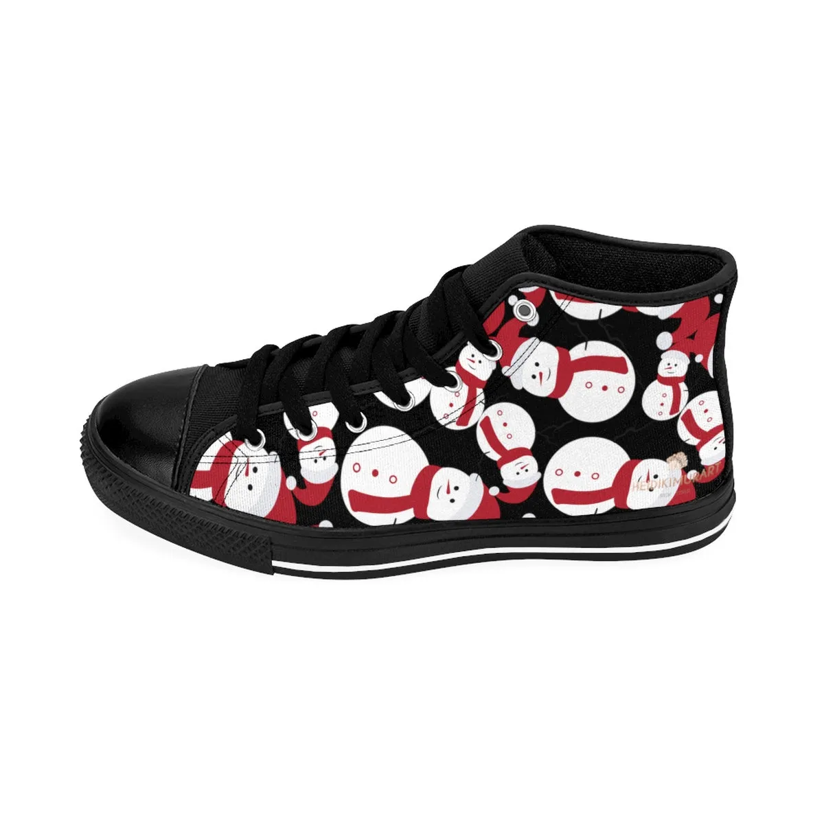 Christmas Men's High Top Sneakers, Red Snowman Men's Tennis Running Shoes Footwear