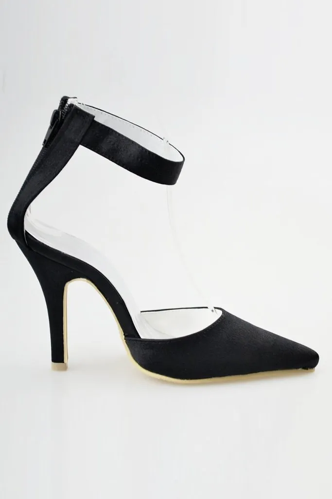 Comfortable Handmade Black Ankle Strap Simple Women Shoes For SWK11604