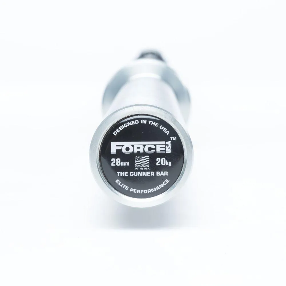 Force USA Gunner Barbell (Black Zinc Bar with Bright Zinc Sleeves) - Competition Tested