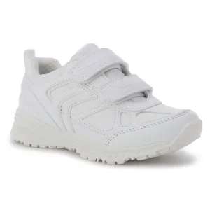 Geox J Bernie Plain All White Trainers