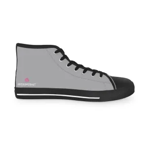 Graphite Grey Men's High Tops, Solid Color Modern Minimalist Best Men's High Top Sneakers (US Size: 5-14)