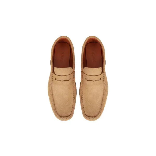 Hayden Men's Premium Camel Suede Leather Mules Camel & White