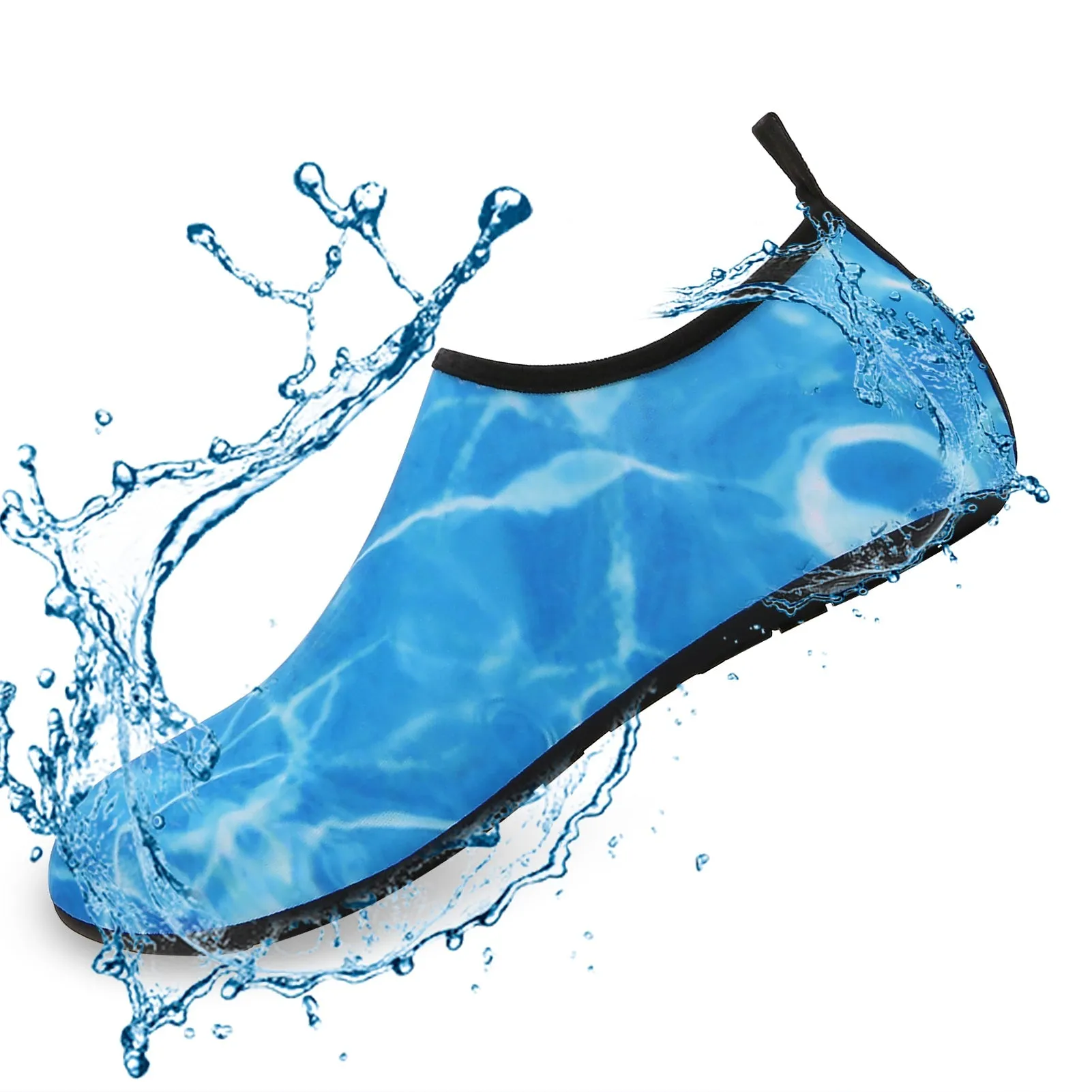 Men and Women a Slip On Barefoot Quick-Dry Beach Aqua Yoga Water Shoes (Aqua/Blue)