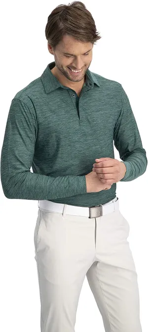 Men'S Dry Fit Long Sleeve Golf Shirt - Quick Dry Polo Shirts - UPF 30, Stretch Fabric