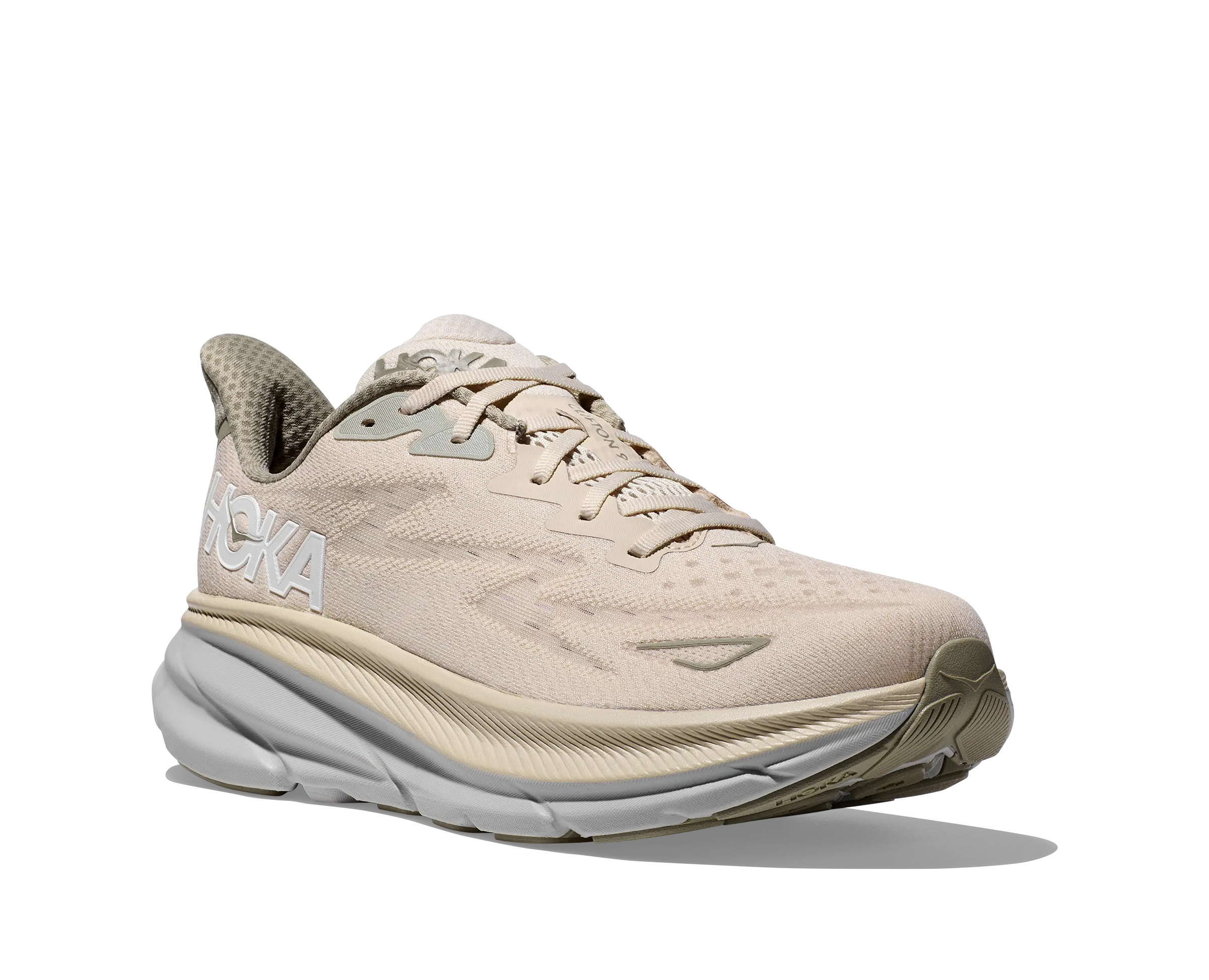 Men's Hoka Clifton 9 Color: Oat Milk / Barley