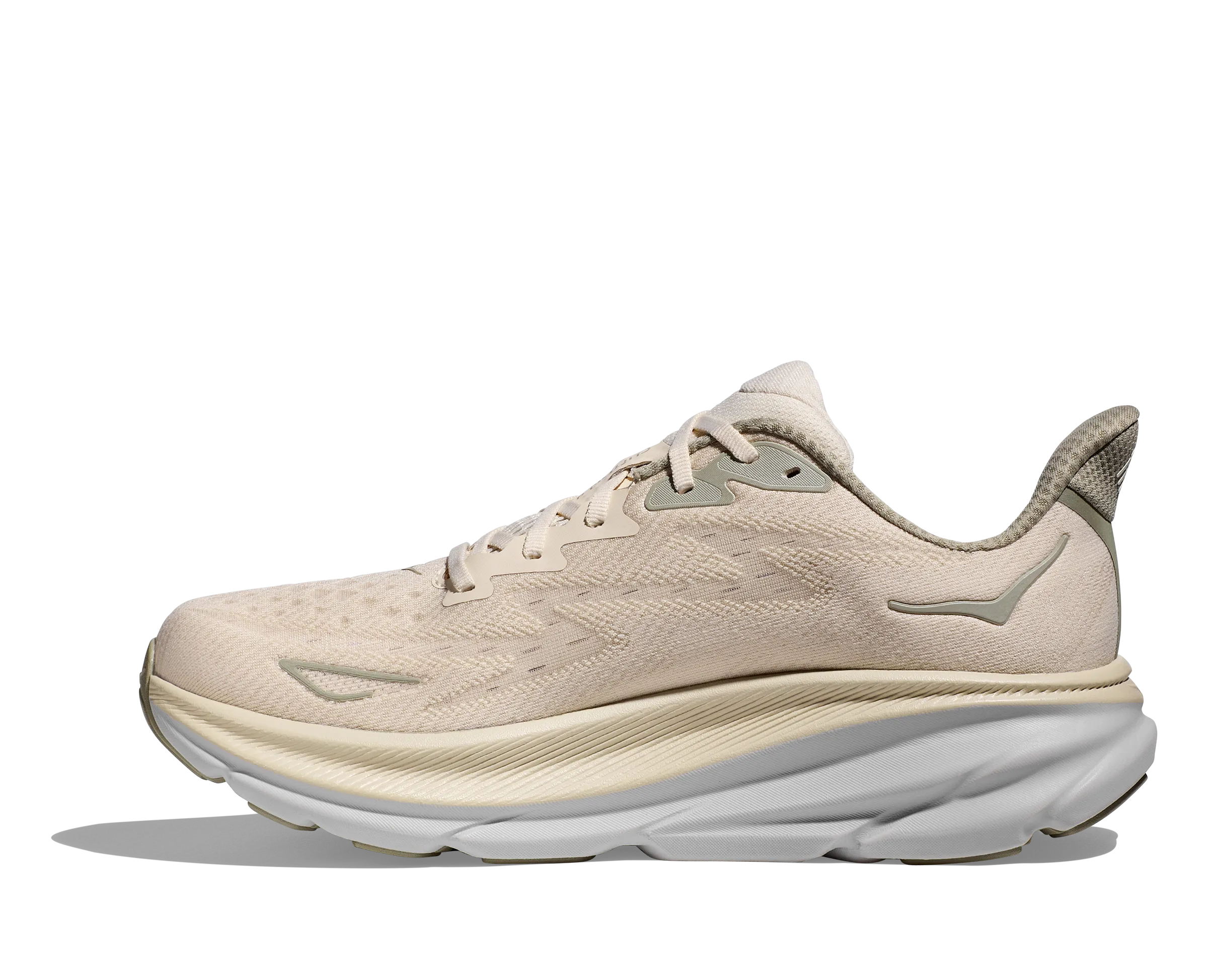 Men's Hoka Clifton 9 Color: Oat Milk / Barley