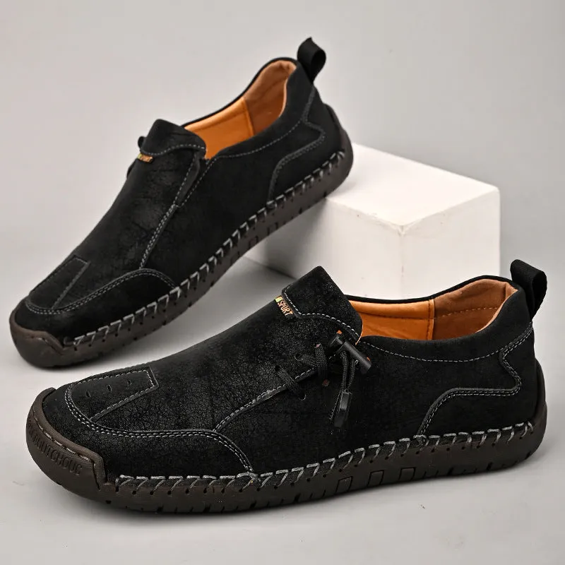 Men's Leather Comfortable Soft Drawing Casual Shoes