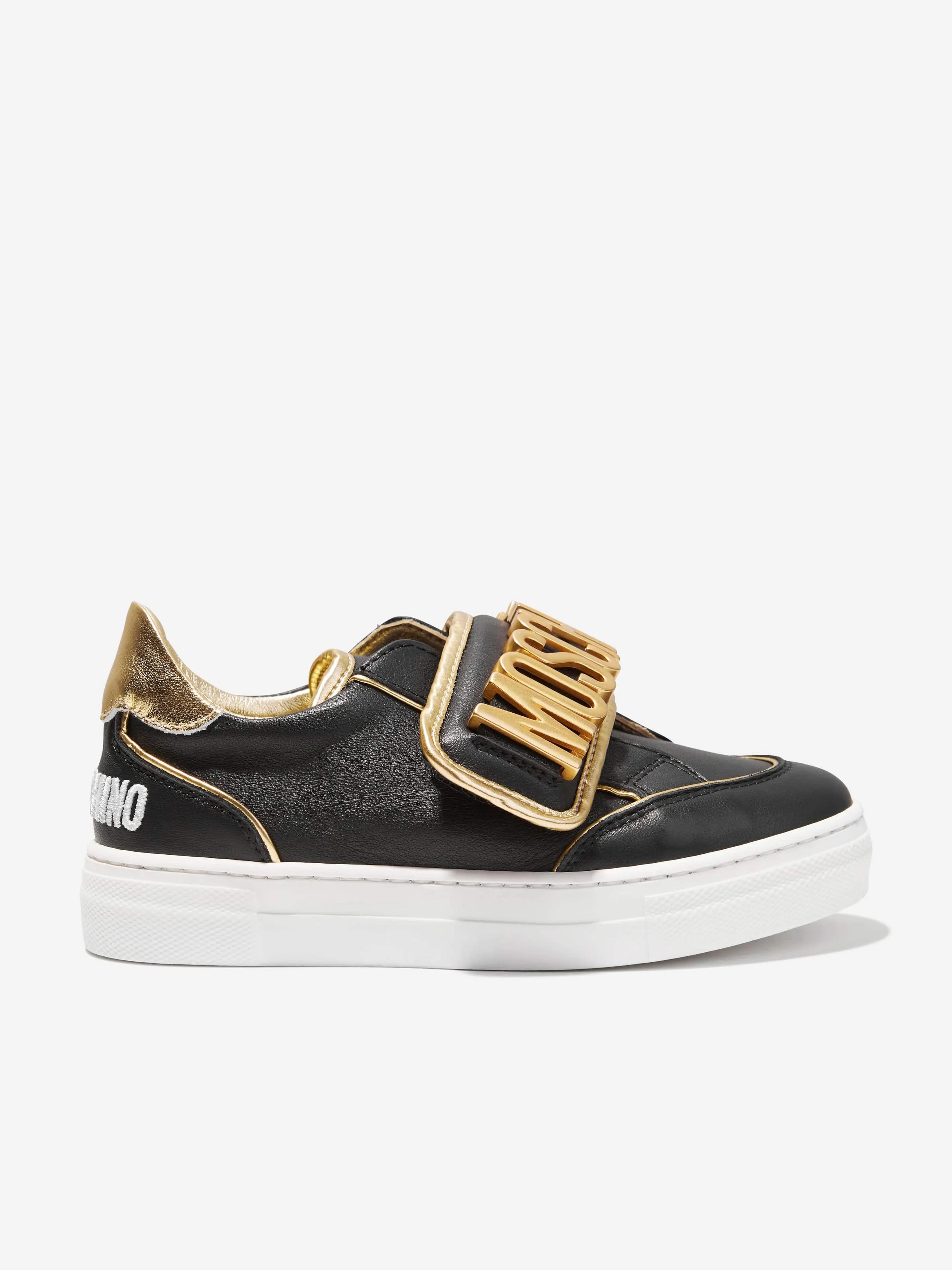 Moschino Kids Lettering Logo Trainers in Black