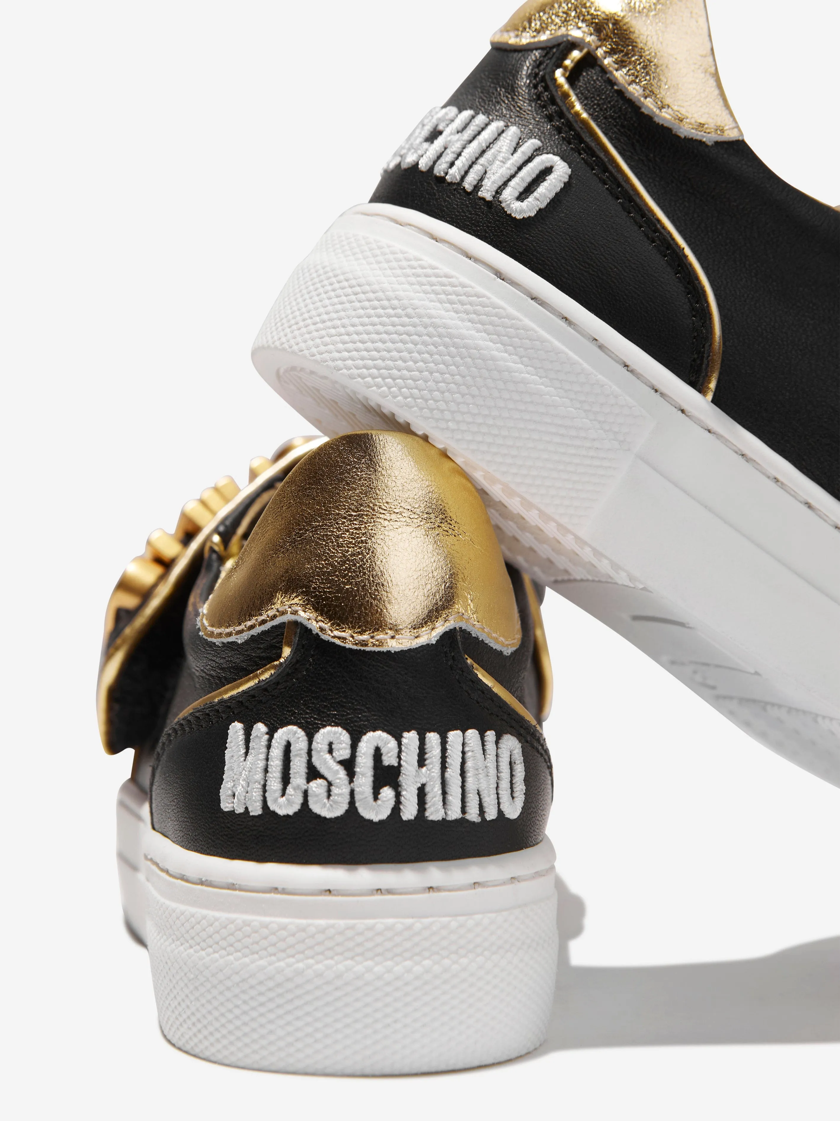 Moschino Kids Lettering Logo Trainers in Black