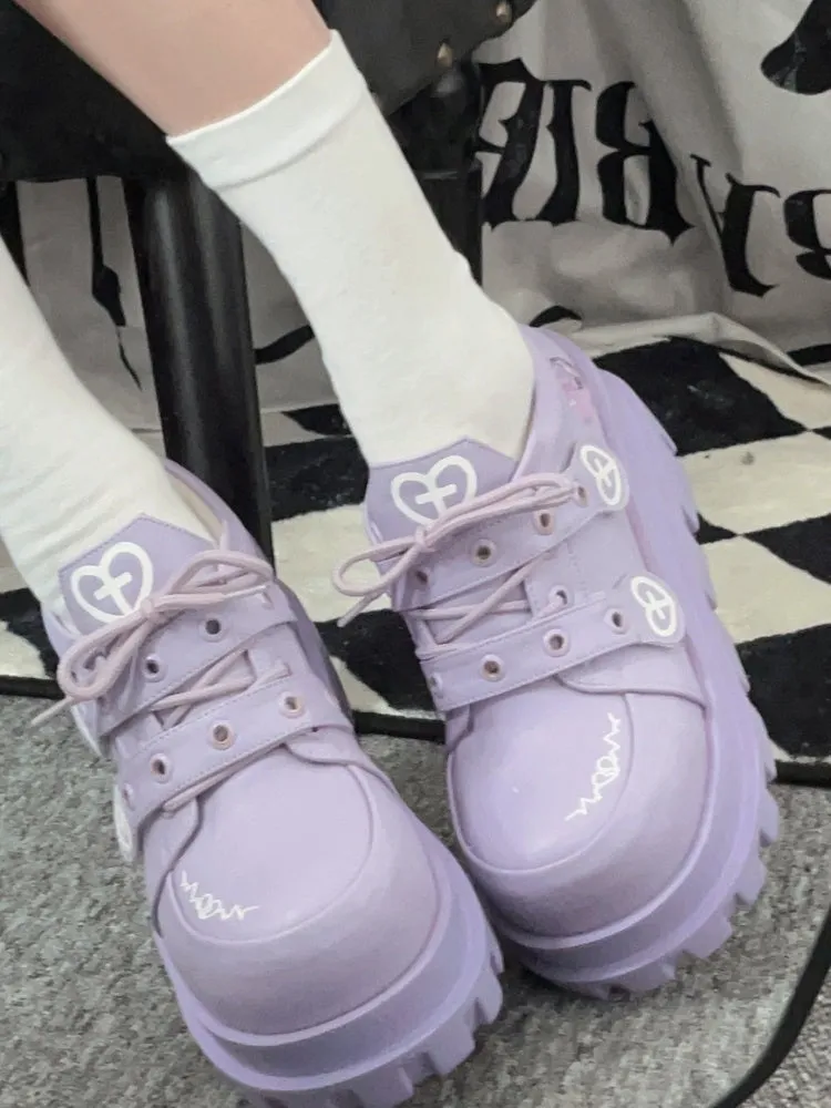 Punk Water Heart Cross Platform Shoes【s0000001907】