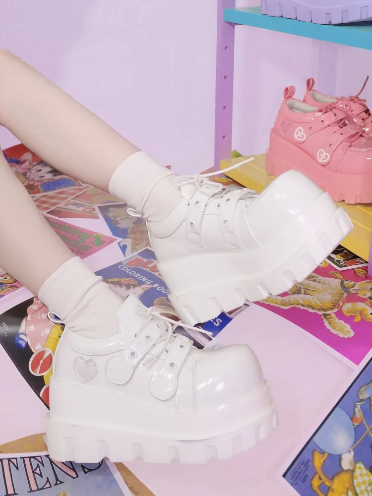 Punk Water Heart Cross Platform Shoes【s0000001907】