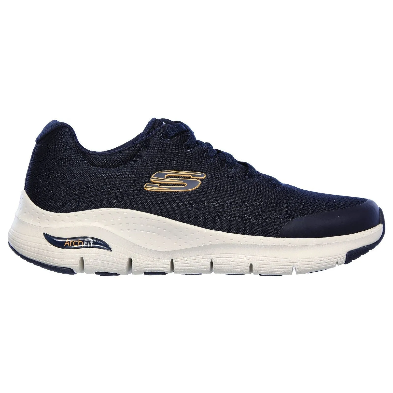 Skechers 232040 Arch Fit Mens Navy Textile Arch Support Lace Up Trainers