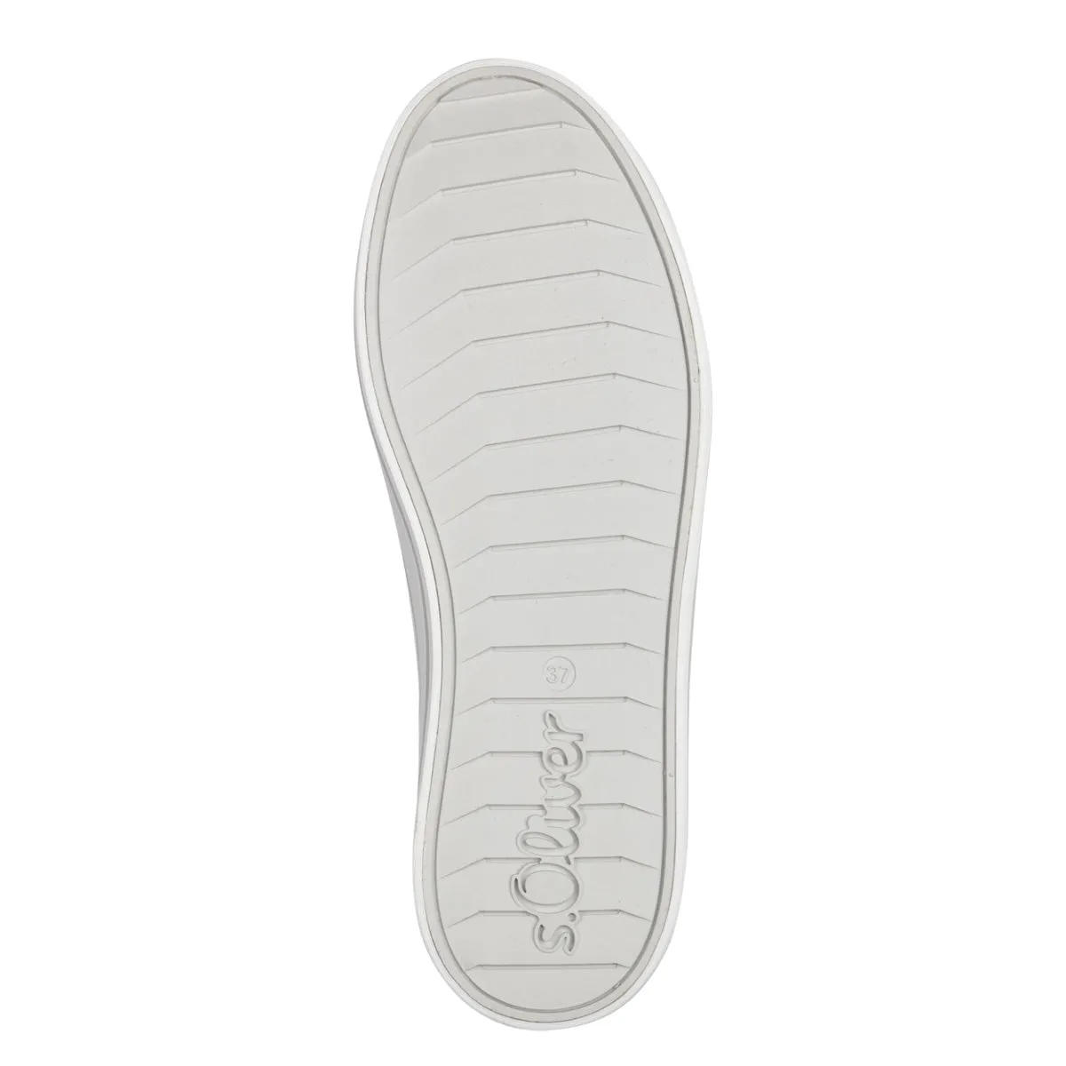 S.Oliver Breathable White Flat Runners with Elastic Strap