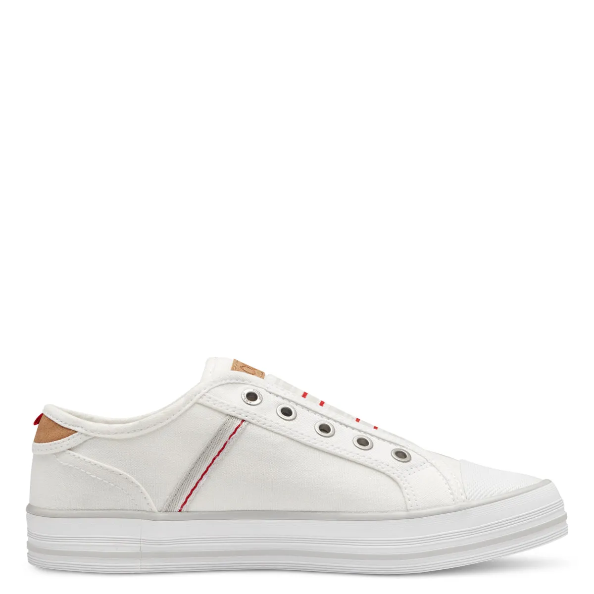 S.Oliver Breathable White Flat Runners with Elastic Strap