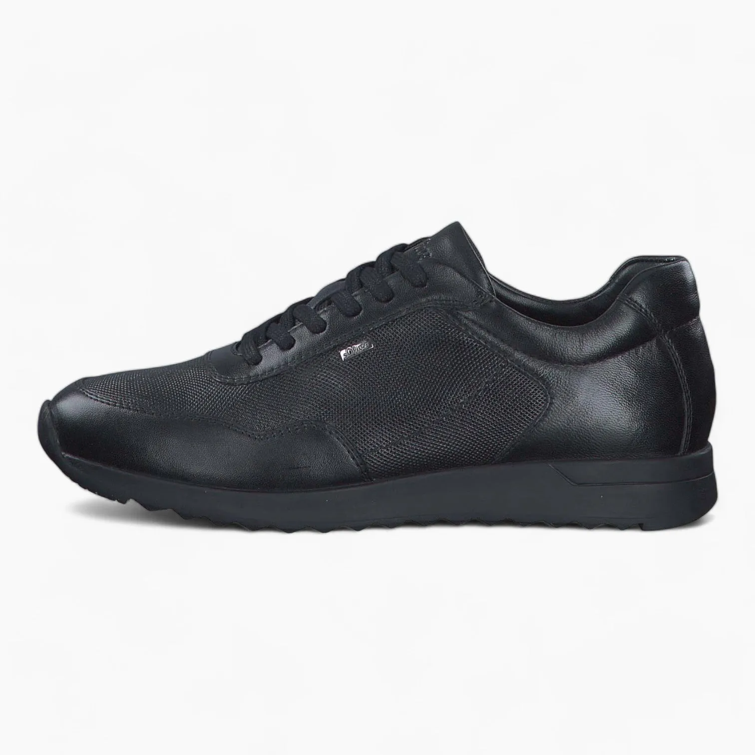 S.Oliver Men's Black Leather Lace-Up Shoes