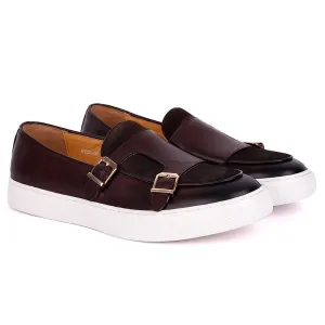 Terry Taylors Double Monk Strap Men's Sneaker Shoe- Coffee