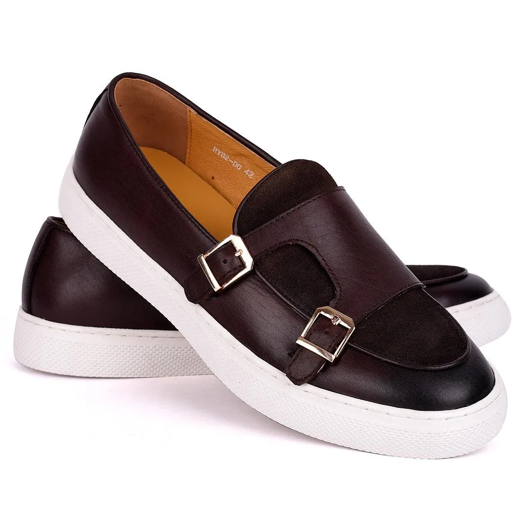 Terry Taylors Double Monk Strap Men's Sneaker Shoe- Coffee