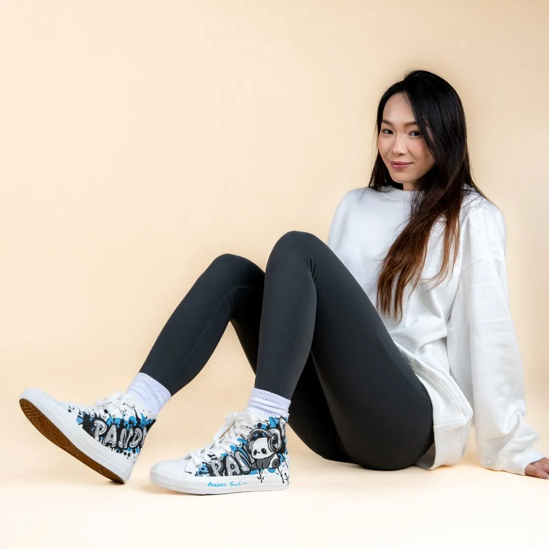 Urban Style Panda High Top Canvas Shoes - Women's