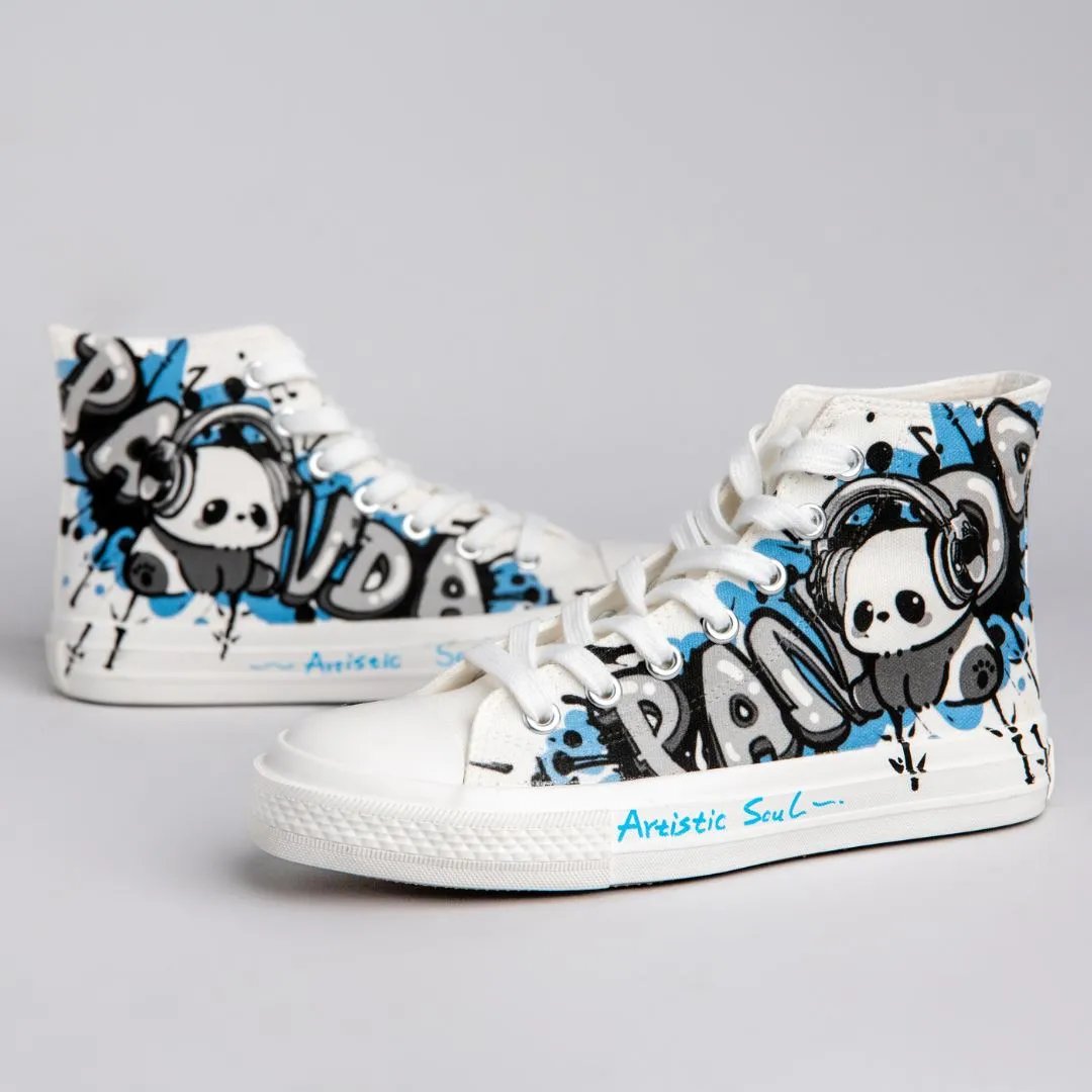 Urban Style Panda High Top Canvas Shoes - Women's