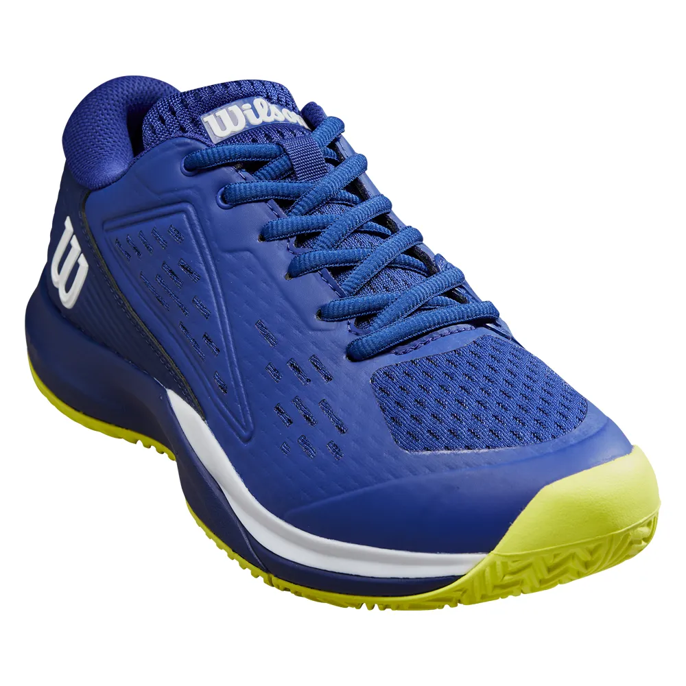 Wilson Rush Pro Ace Junior Tennis Shoes All Court - Bluing/Blue Print/Safety Yellow